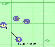Route >1050m
